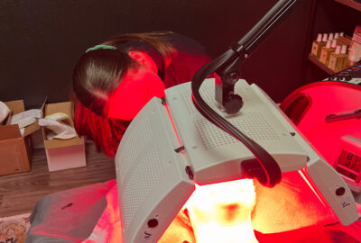 LED Phototherapy is the 3rd and final step of the SaltFacial. Pain free, relaxing phototherapy treatment